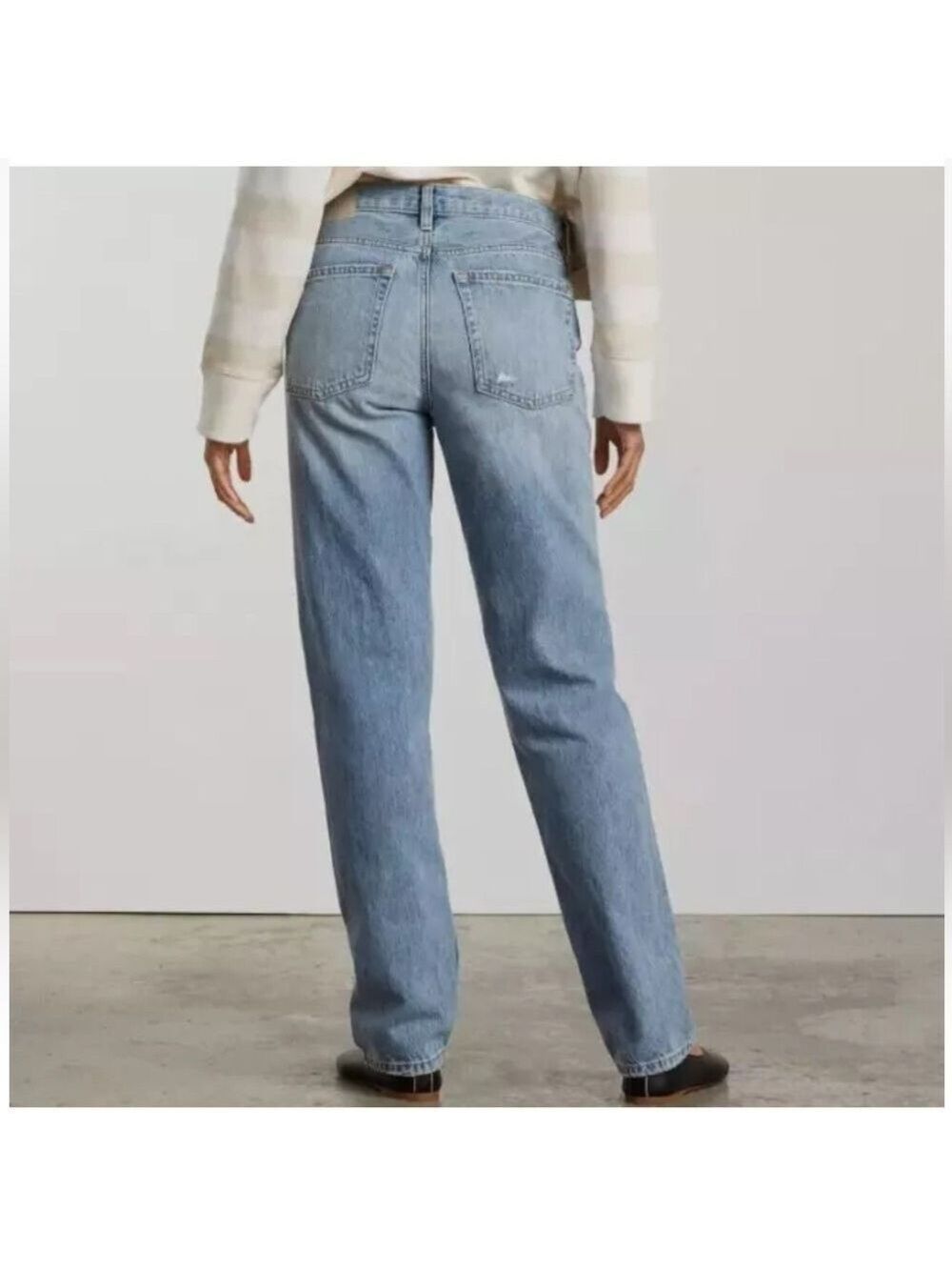 EVERLANE The Everybody Jean Sz E7 Short 30" inseam (Meas. 34" waist) Distressed - Picture 2 of 16